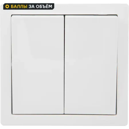 Выключатель накладной Lezard Leto 2 клавиши цвет белый