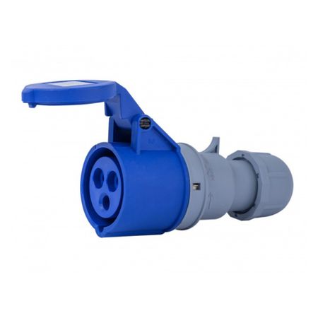 Розетка силовая переносная Dekraft РП-103 с заземлением 2P+PE 1 фаза 16 А 220 В IP44 синяя (26130DEK) м и штерн силовая электроника расчеты и схемотехника