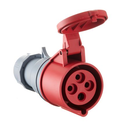 Розетка силовая переносная Dekraft РП-103 с заземлением 3P+PE 3 фазы 32 А 380 В IP44 красная (26133DEK)