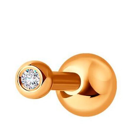 Золотая серьга с бриллиантом