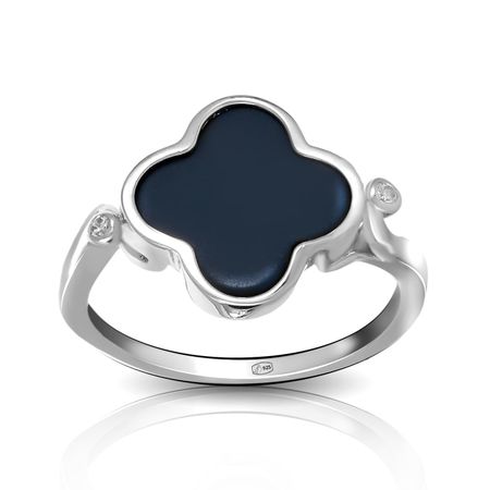 Серебряное кольцо с керамикой и фианитами из коллекции КЛЕВЕР позолоченные монеты для коллекции