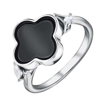 Серебряное кольцо с керамикой и фианитами из коллекции КЛЕВЕР позолоченные монеты для коллекции