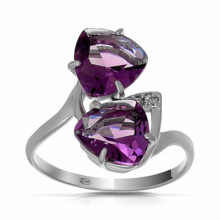 Кольцо из серебра с алпанитами и фианитами