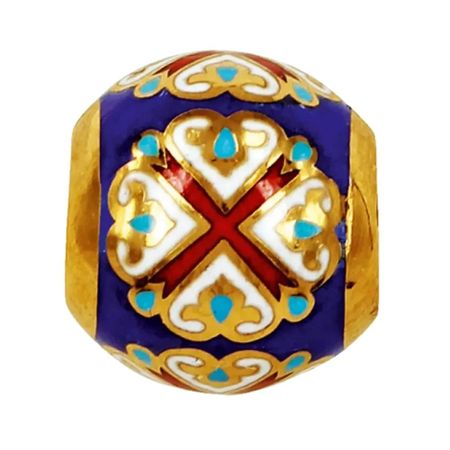 Серебряный шарм с эмалью и позолотой