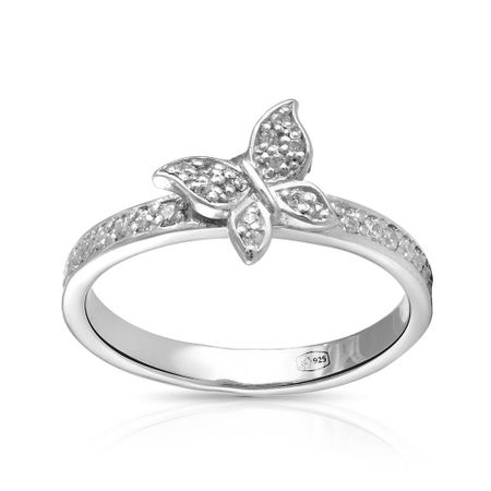 Кольцо Бабочка из серебра с фианитами открытка 3d бабочка moonbiffy