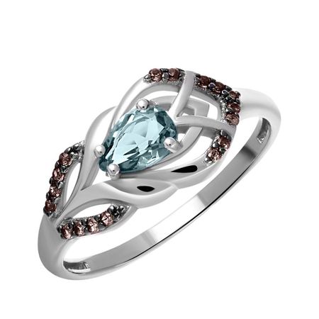 Серебряное кольцо с топазом и шпинелью