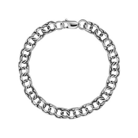 Серебряный браслет ручного плетения Бисмарк с чернением