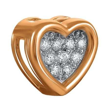 Золотая подвеска Сердце с бриллиантами подвеска maxijoy сердце с оленями 11 5см красная дерево