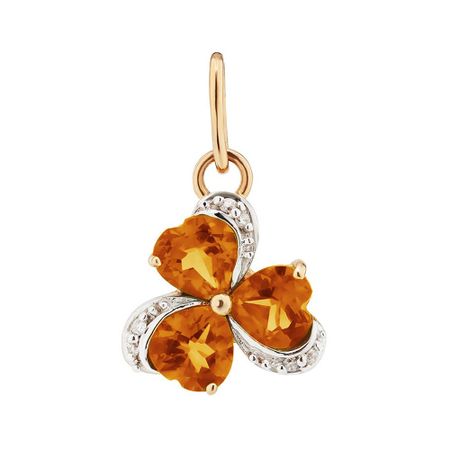 Золотая подвеска с цитринами и бриллиантами
