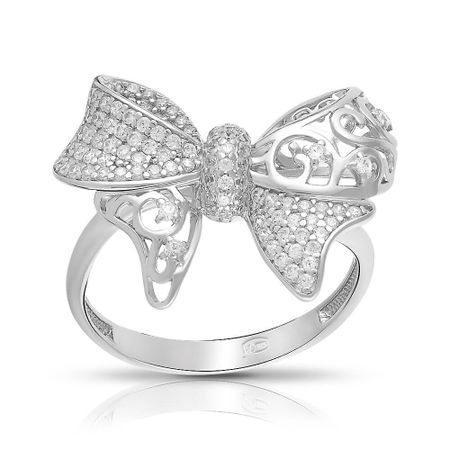 Кольцо TALANT Бант из серебра с фианитами