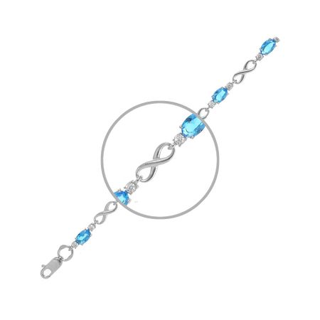 Серебряный браслет с ювелирными кристаллами и фианитами с родированием