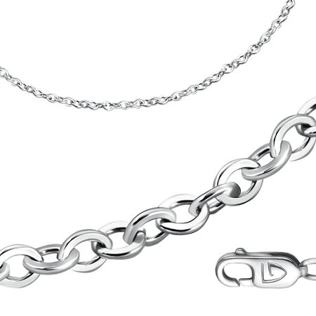 Серебряная цепочка Якорь с родированием