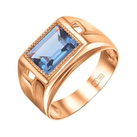 Кольцо-печатка из золота с топазом