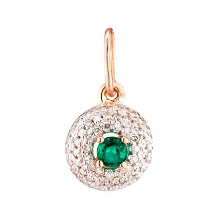 Золотая подвеска с изумрудом и бриллиантами