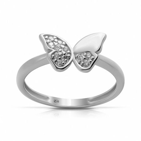 Кольцо Бабочка из серебра с фианитами открытка 3d бабочка moonbiffy