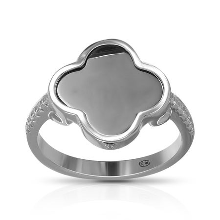 Серебряное кольцо с керамикой и фианитами из коллекции КЛЕВЕР позолоченные монеты для коллекции