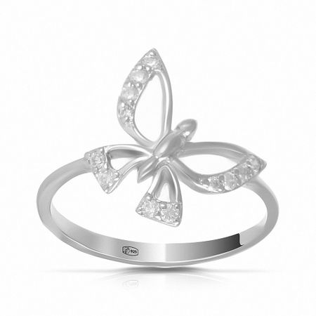 Кольцо Бабочка из серебра с фианитами открытка 3d бабочка moonbiffy