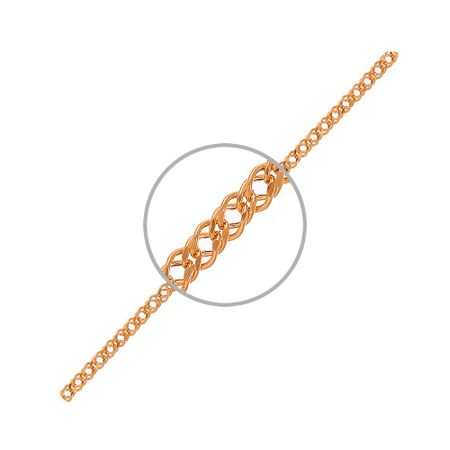 Серебряный браслет Двойной ромб с позолотой