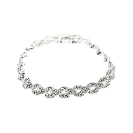 Серебряный браслет с марказитами и чернением