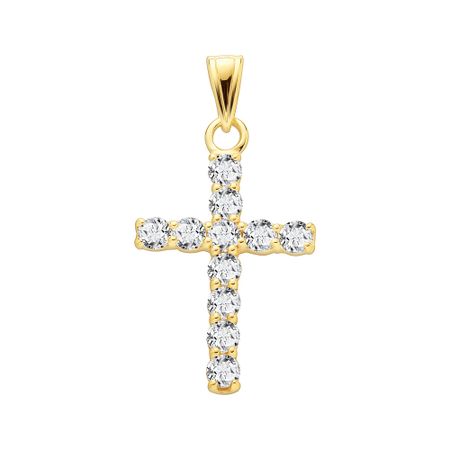 Серебряный Крест с фианитами и позолотой