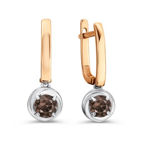 Серьги из золота с раухтопазами