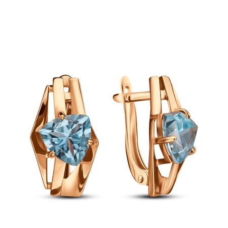 Золотые серьги с топазом Sky