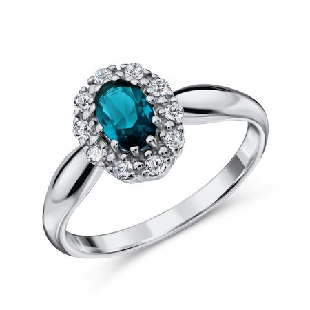 Серебряное кольцо с алпанитами и фианитами