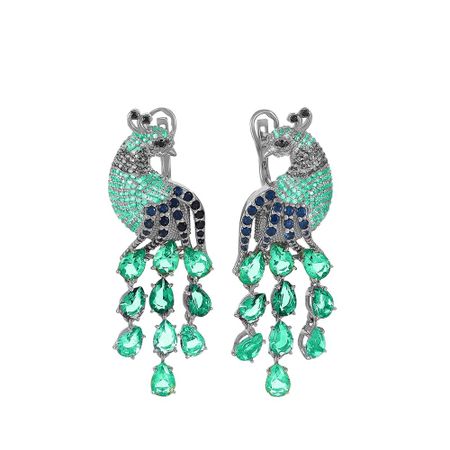 Серьги из серебра с самоцветами