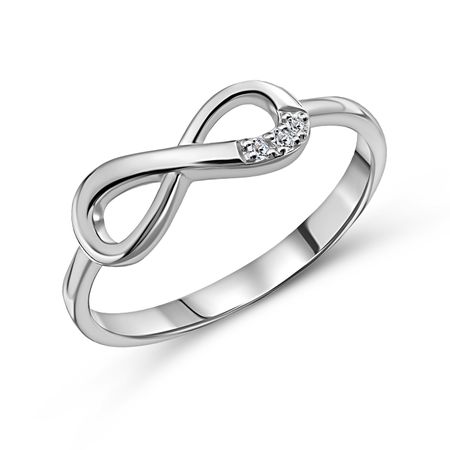 Кольцо Бесконечность из серебра с фианитами
