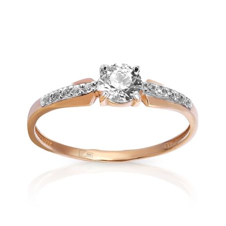 Кольцо из золота с кристаллами SWAROVSKI и фианитами