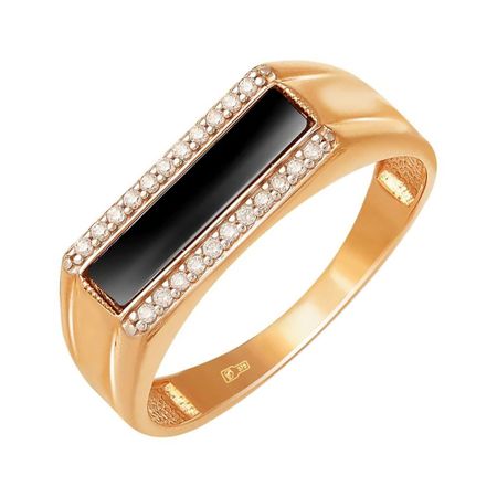 Кольцо-печатка TALANT из золота с фианитами