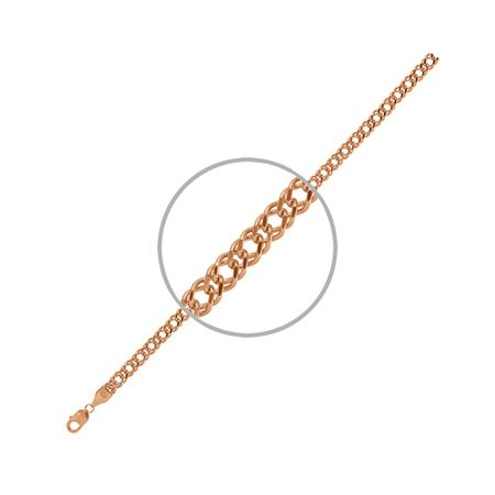 Серебряная цепочка Двойной ромб с позолотой