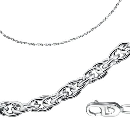 Серебряная цепочка Корда с родированием