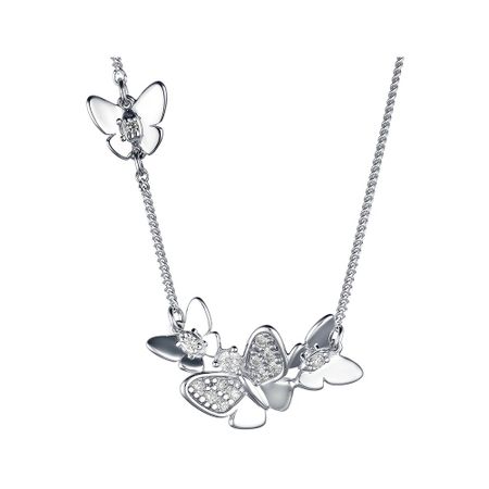 Серебряное колье Бабочка с фианитами и родированием открытка 3d бабочка moonbiffy