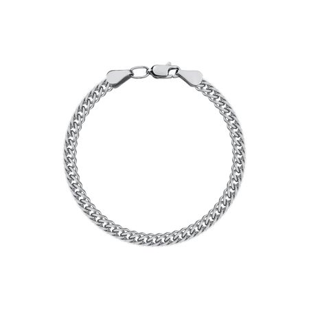 Серебряный полновесный браслет Двойной ромб с алмазной гранью