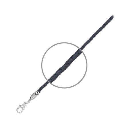 Кожаный шнурок с серебряным замком с чернением