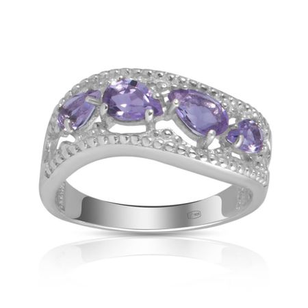 Кольцо TALANT из серебра с аметистами