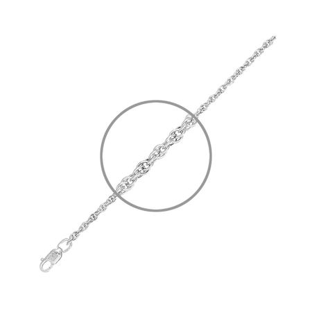 Серебряная пустотелая цепочка Корда с родированием