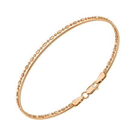 Золотой браслет снейк и шарик-бочка