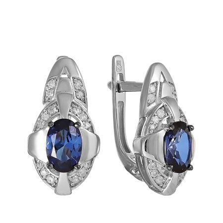 Серьги из золота с сапфирами и бриллиантами