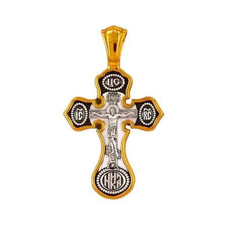 Серебряный крест с чернением и позолотой