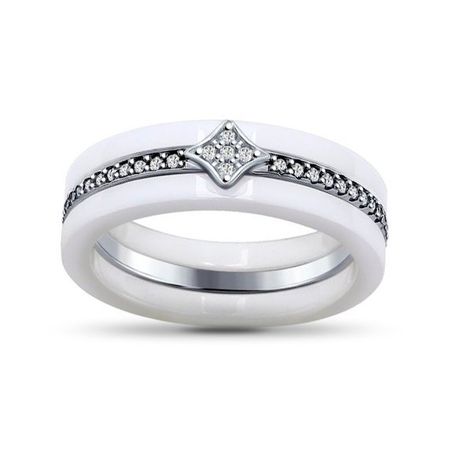 Кольцо SOKOLOV из серебра с керамикой и фианитами