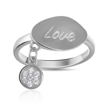 Кольцо Love из серебра с фианитами лазерный значок drama revenged love