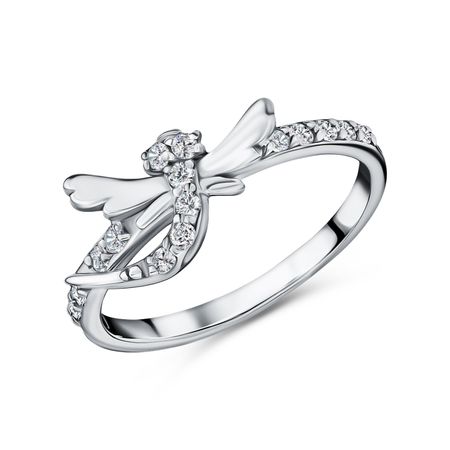 Серебряное детское кольцо Стрекоза с фианитами