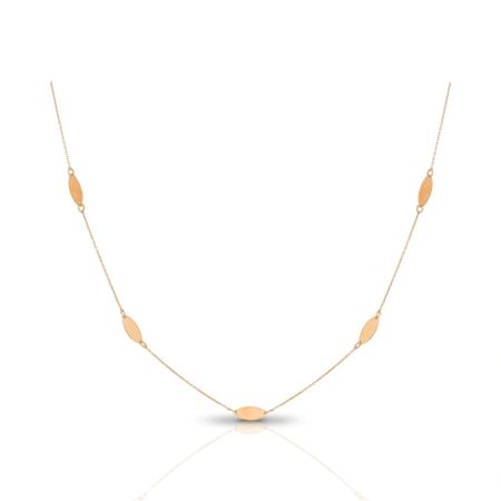 Серебряное колье Лист с позолотой