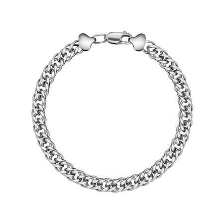 Серебряный полновесный браслет Двойной ромб с алмазной гранью