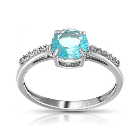 Кольцо из серебра с ювелирным стеклом и фианитами