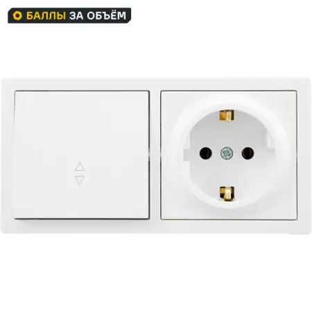 Блок выключатель с розеткой проходной накладной Lezard Leto 1 клавиша цвет с заземлением цвет белый wallpad 1 2 gang switch с розеткой и usb