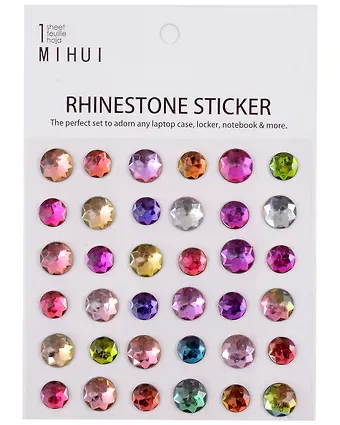 Стразы самоклеящиеся  ассорти  радужные