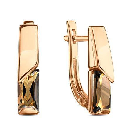 Золотые серьги с цитрином